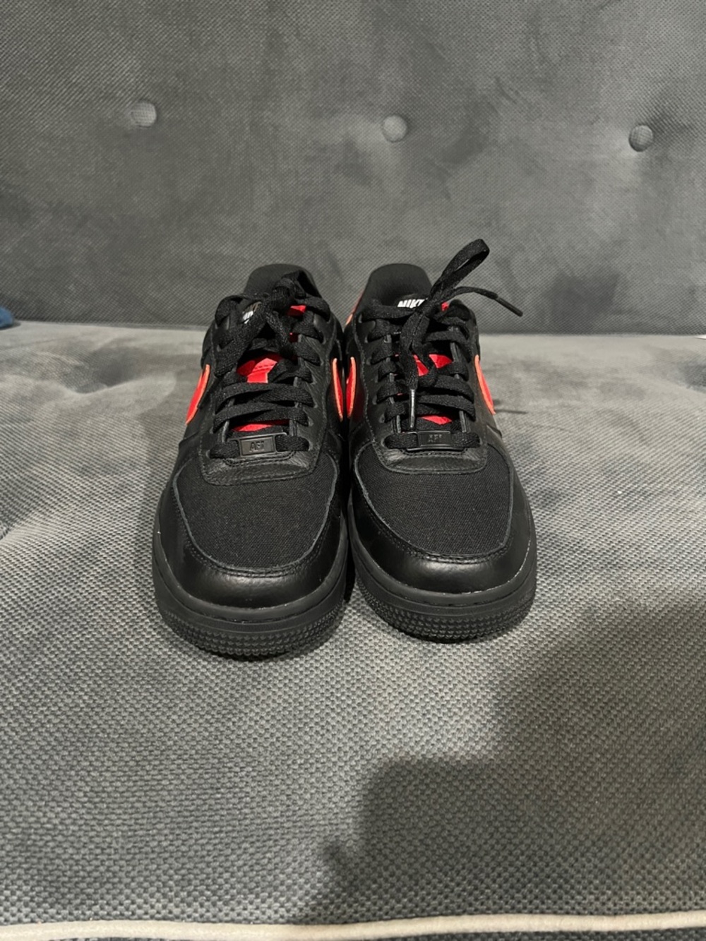 Nike Black and Red Women's Sneakers (Custom)